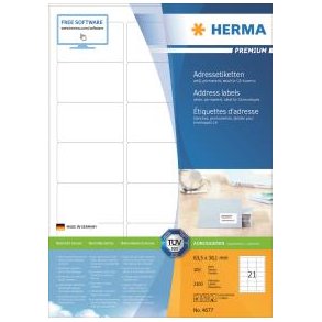 HERMA Etiketter Premium A4 63,5x38,1 100ark