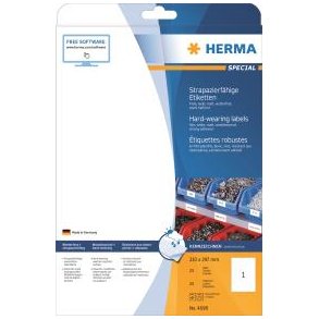 Etiketter HERMA Folie hvid 210x297 25/