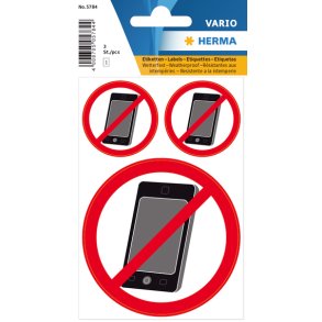 Etiketter HERMA Vario mobilforbud 1 ark