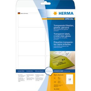 Etiketter HERMA Krystalklar 96,0x50,8 (25)