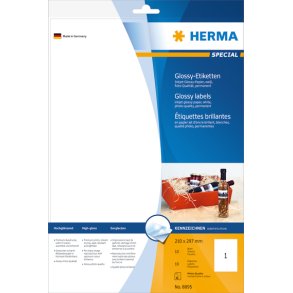 Etiketter HERMA Flaske etiket Inkjet glossy  210x297 10 ark