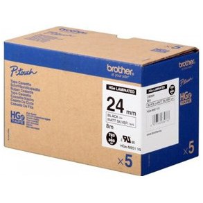 HG tape 24mm black on matt silver (5)