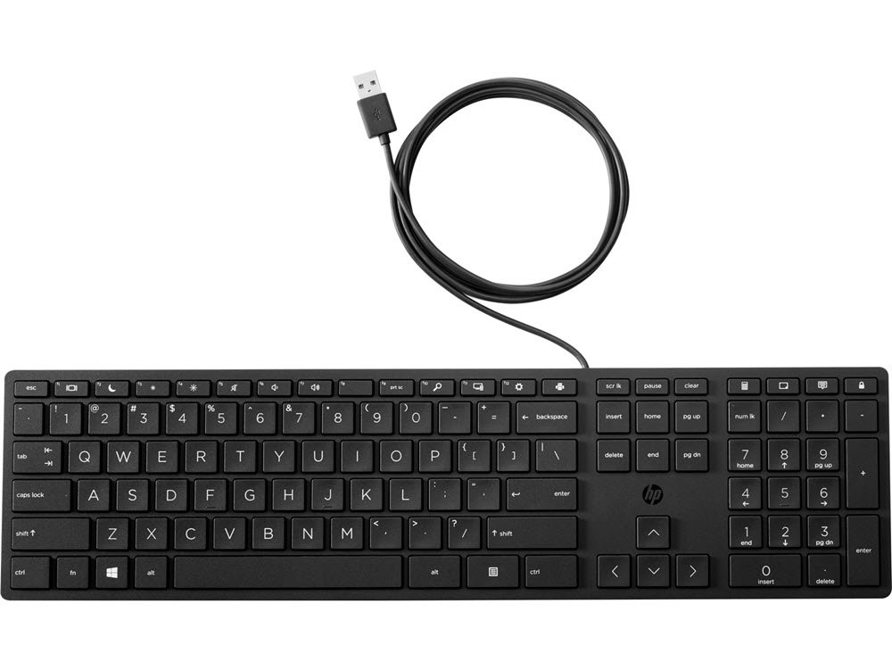 HP 320K Wired Keyboard, Black (Nordic)