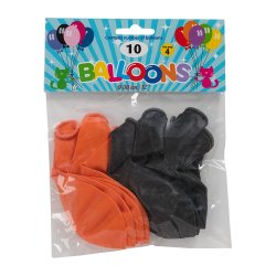 Halloween Balloner Sort &amp; Orange 10 stk