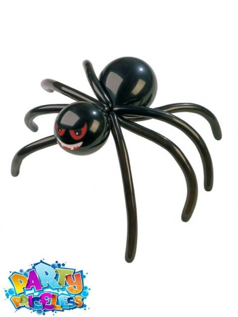 Halloween Edderkop Ballonfigur Sort