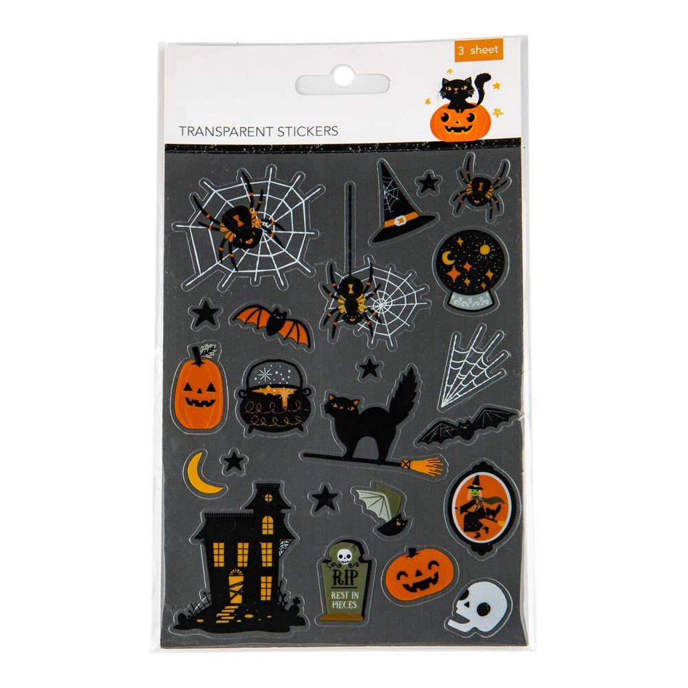 Halloween Transparent Stickers 3 Ark