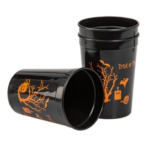 Halloween glas sorte 4 stk.