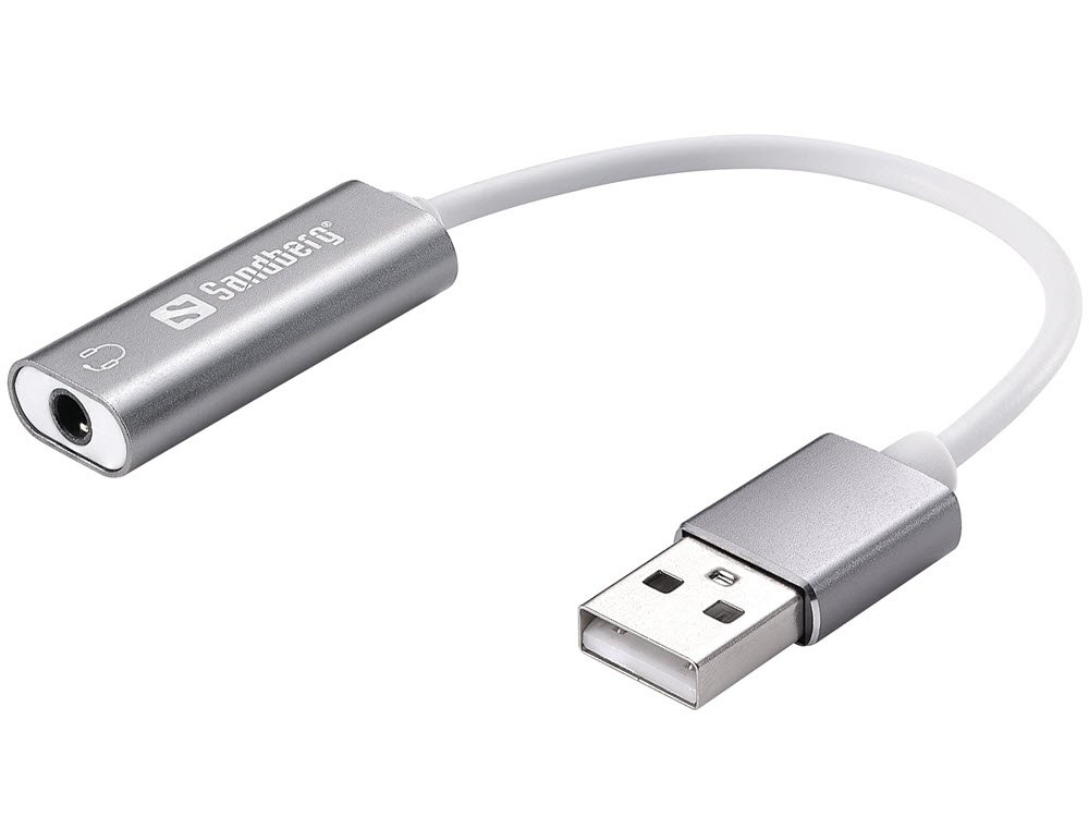 Headset USB converter, Silver/White