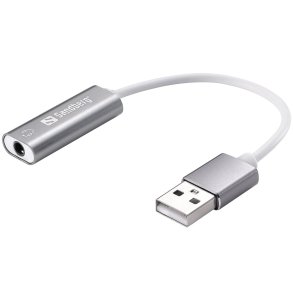 Headset USB converter, Silver/White