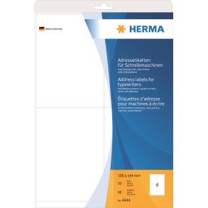 Herma adresse etiket t/skrivemaskine 105x144 (80)