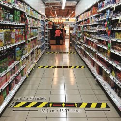 Herma etiket "Gulv markering m/pictogram" sort/gul