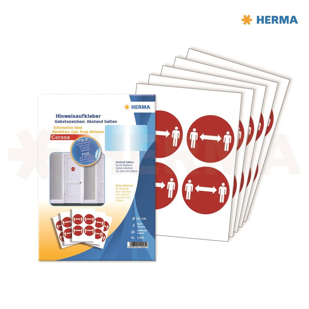 Herma etiket "Hold afstand" 10 (20)