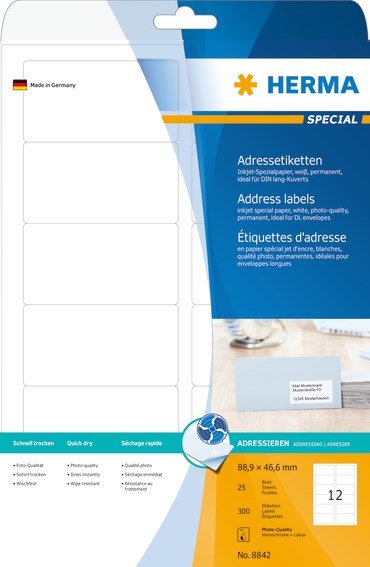 Herma etiket Special Inkjet 88,9x46,5 (300)