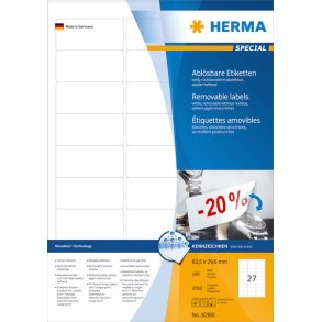 Herma etiket aftagelig 63,5x29,6 (2700)