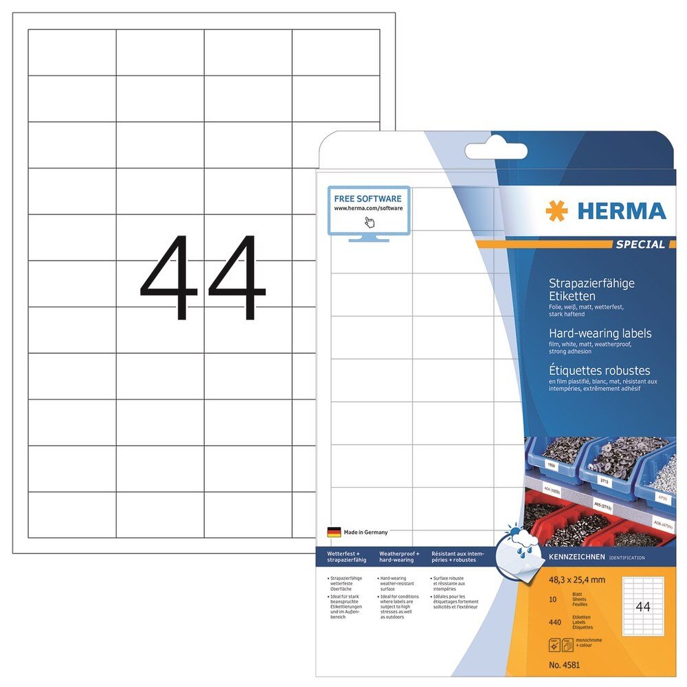 Herma etiket film ekstra strk 48,3x25,4 mat (440)