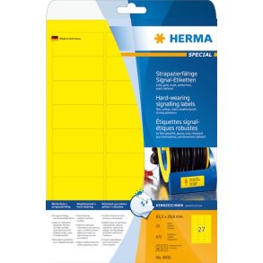 Herma etiket film ekstra strk 63,5x29,6 gul (675)
