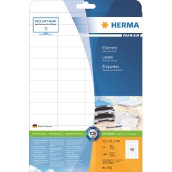 Herma labels 52,5x21,2 hvide 25 ark