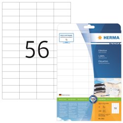 Herma labels 52,5x21,2 hvide 25 ark