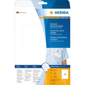 Herma navne indstik perforeret 75x40 (300)