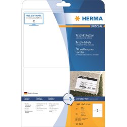 Herma navne/tekstil etiket aft. 199,6x143,5 hvid