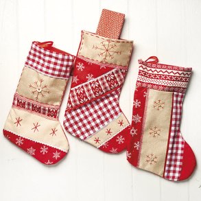 Julesok stof rd, beige 46cm