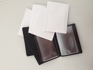 Kreditkort mappe sort/hvid