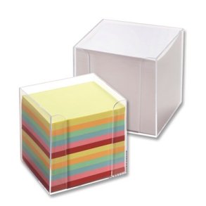 Kubus Blok m. akryl holder 800 ark. 9x9cm farvet 