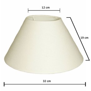 Lampeskrm creme 32 cm London m/ lg klemme (E27)