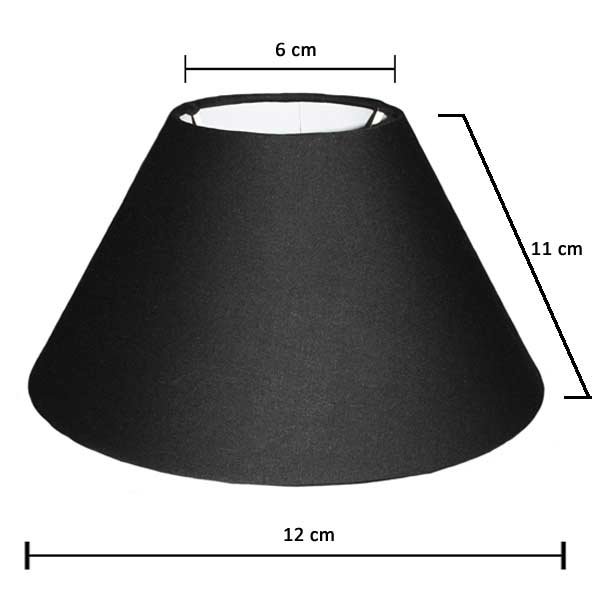 Lampeskærm Provence Sort 12 cm med klemme