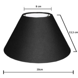 Lampeskrm sort 20 cm London med klemme