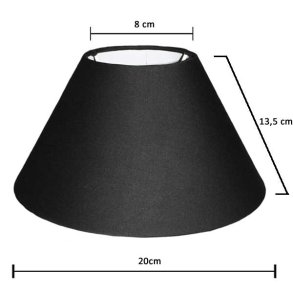Lampeskrm sort 20 cm London med klemme