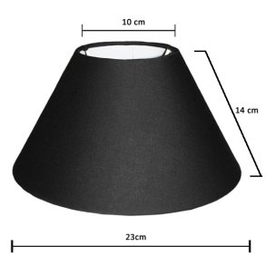 Lampeskrm sort 23 cm London med klemme