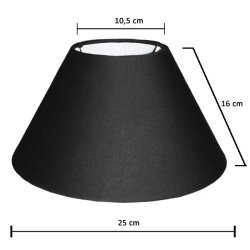 Lampeskrm sort 25 cm London med klemme