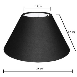 Lampeskrm sort 27cm London med lg og klemme