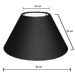 Lampeskrm sort 30 cm London med lg og klemme