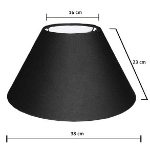 Lampeskrm sort 38cm London med lg og brering