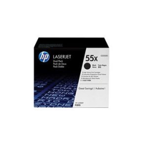 LaserJet 55X black toner HC(2) dual-pack