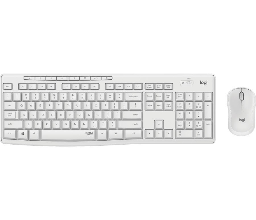 MK295 Silent Wireless Combo Desktop set Off White