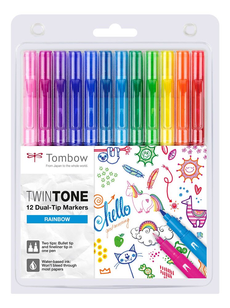 Marker Tombow TwinTone Rainbow 0,3/0,8 (12)