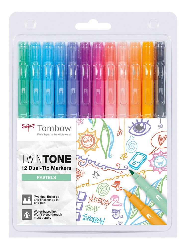 Marker Tombow TwinTone pastel 0.3/0.8 (12)