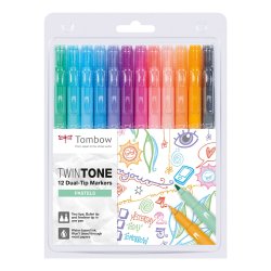 Marker Tombow TwinTone pastel 0.3/0.8 (12)