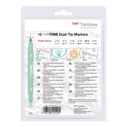 Marker Tombow TwinTone pastel 0.3/0.8 (12)