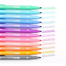 Marker Tombow TwinTone pastel 0.3/0.8 (12)