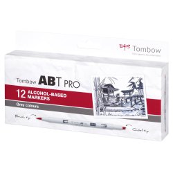 Marker alc ABT PRO Dual Brush 12P-3 grey colours