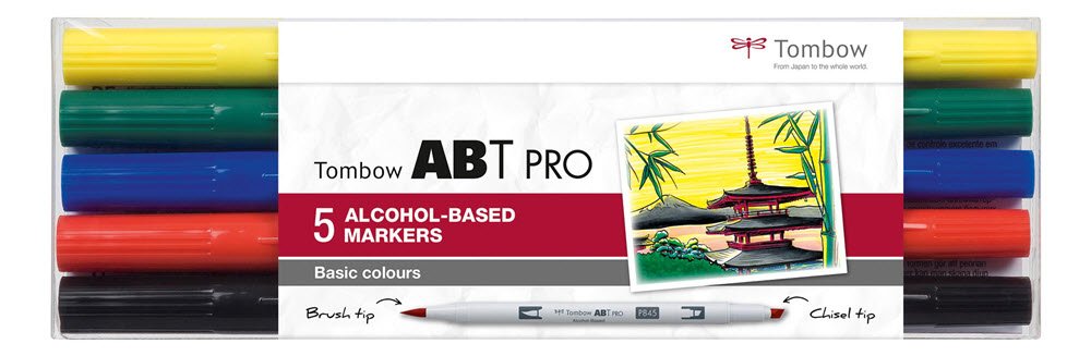 Marker alc ABT PRO Dual Brush 5P-1 basic colours