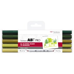Marker alcohol ABT PRO Dual Brush 5P-5 Green  (5)