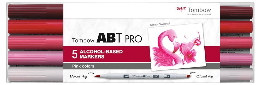Marker alcohol ABT PRO Dual Brush 5P-5 Pink  (5)
