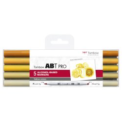 Marker alcohol ABT PRO Dual Brush 5P-5 Yellow  (5)