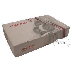 Meto etiket aftag 26x12 hvid (36rl/1500)