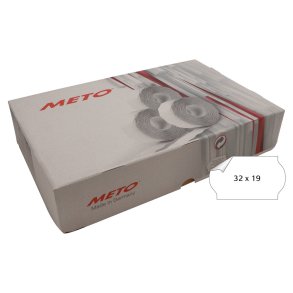 Meto etiket aftag 32x19 hvid (30rl/1000)